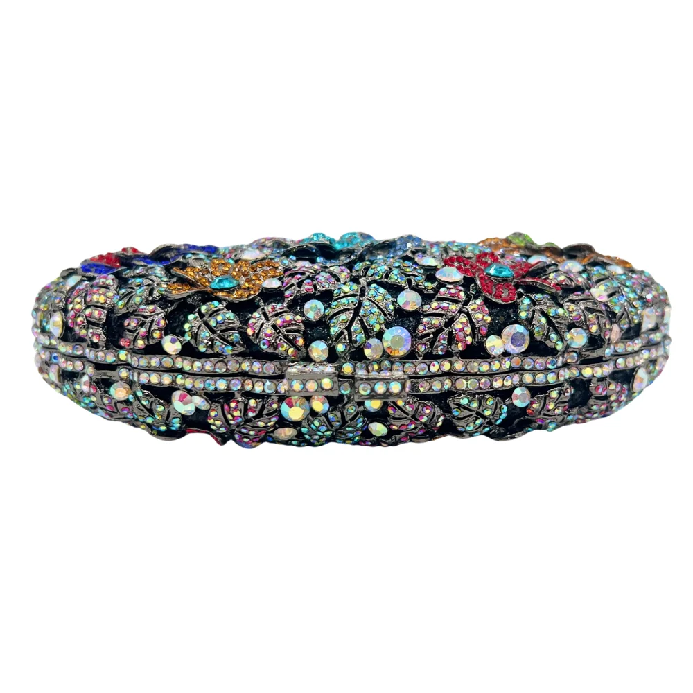 High Quality Luxury Fanned Plum Blossom Diamond Bag, Diamond Wedding Party, Handbag, Evening Bag, Crystal Clutch - view 2