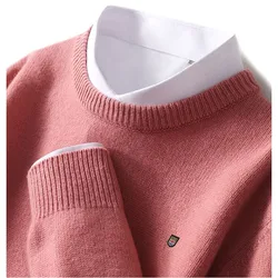 2023 Hot Cashmere Blended Sweater O-neck Pullovers Men's Knitted Shirt Korean Homme Hiver Tops casaco de malha homem