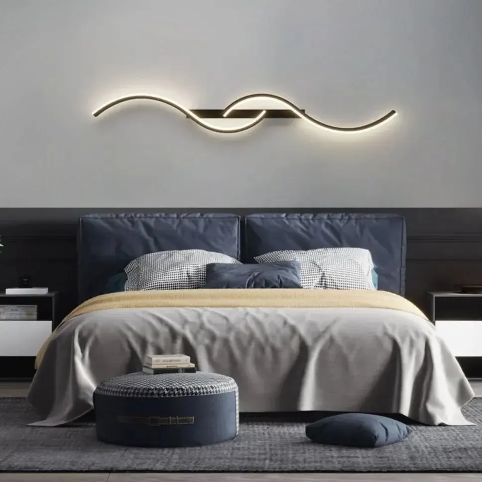 Modern Minimalist Wall Light Lines LED Wall Sconces Home Decoration Bedroom Living Room Lighting Fixtures Household Appliances