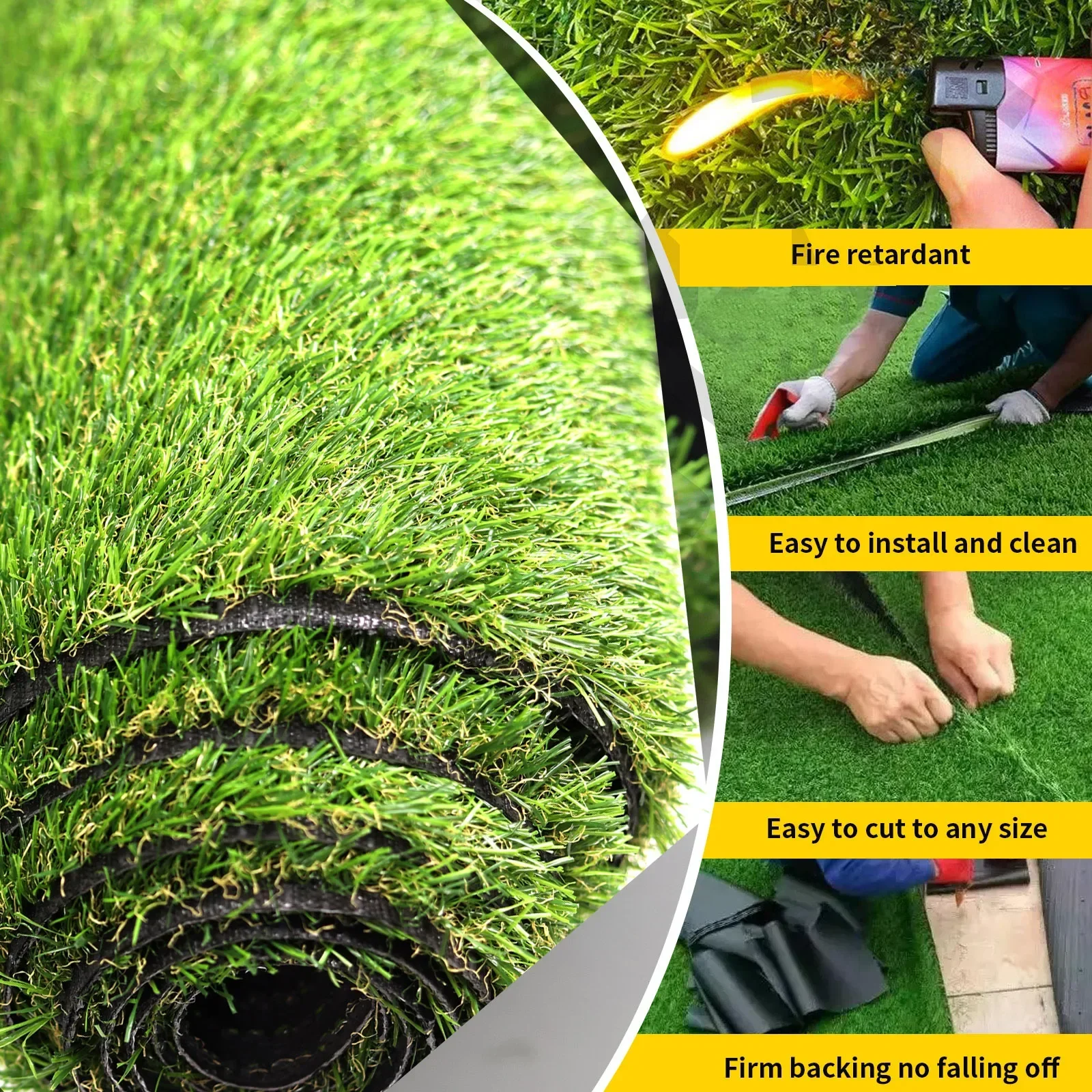 

5FT*20FT USA Stock Artificial Grass 20mm/0.8in Indoor And Outdoor Garden Decoration, Leisure Grass, Pet-friendly Green Carpet
