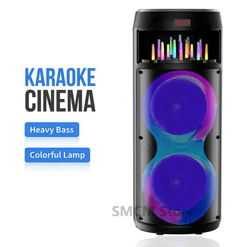 New Design Private Model Dual 8-inch Fountain Surround Colorful Light Portable RGB Light High Power 40W Bluetooth Speaker W