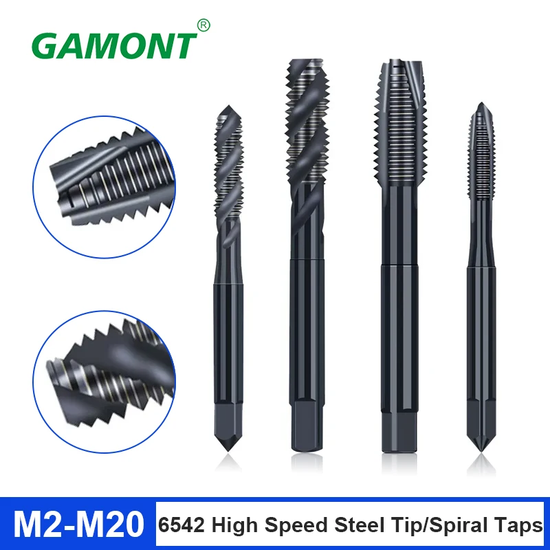 GAMONT 6542 High Speed Steel Tip/Spiral Taps For Nitriding Machine M2-M20 Nitrided Coated CNC Tap Tapping Tools