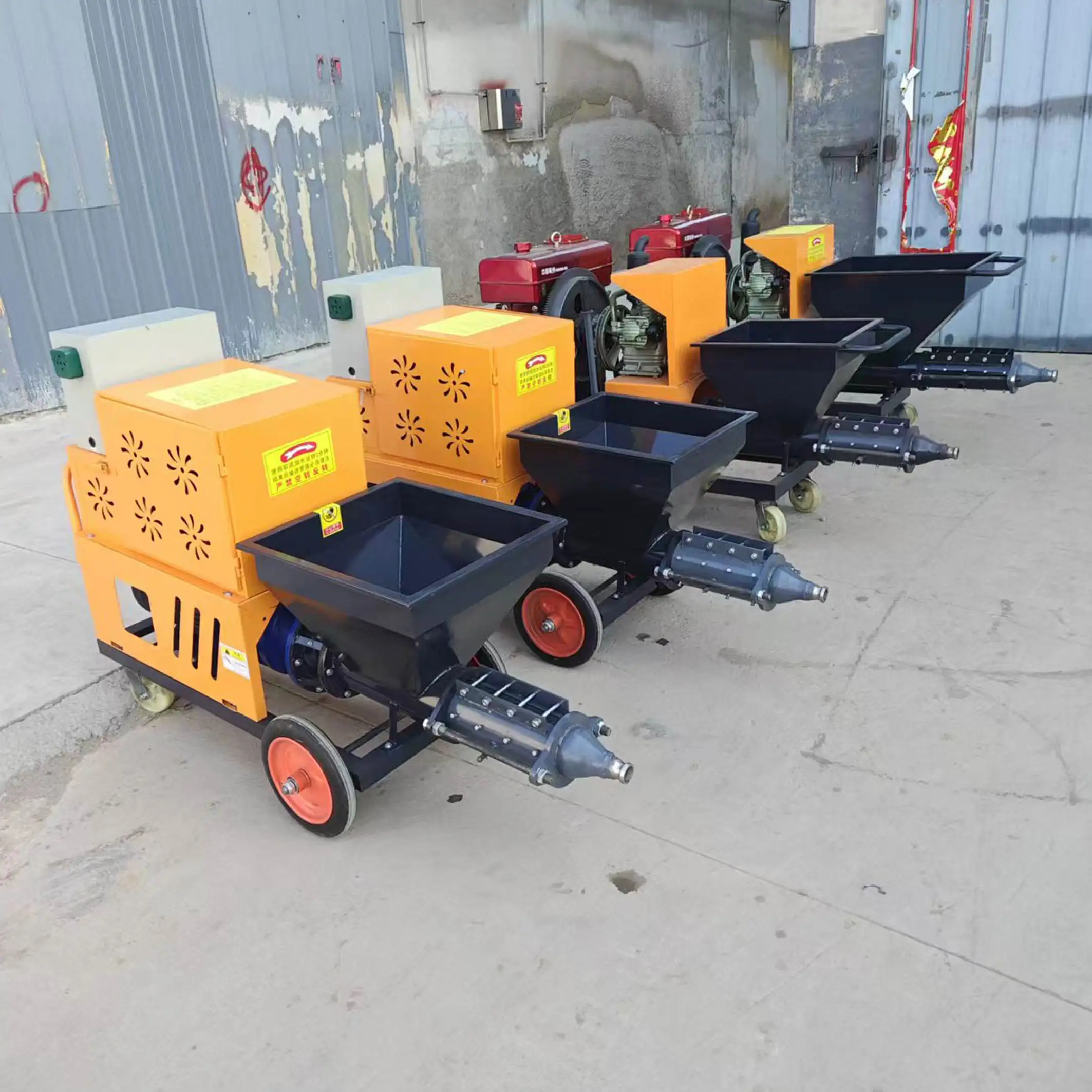 Customized Wholesale Mortar Sprayer Automatic Diesel Engine Portable High Efficiency Wall Cement Spray Plaster Machine 511 Type