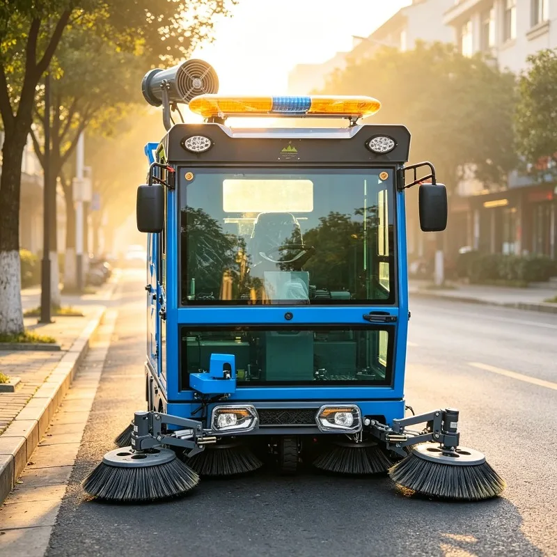 Electric Street Floor Sweeping Machine Ride on Customized Enclosed Cab Commercial Cleaning Vehicle for Plaza