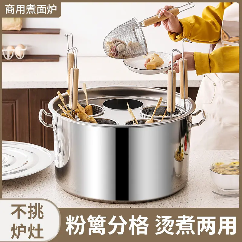 Stainless Steel Cooking Noodle Pot, Soup Bucket, Large Capacity, Induction Cooker, Stewed Soup