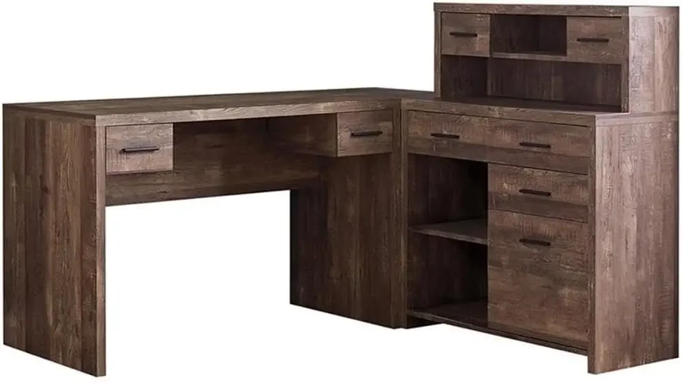 Bureau en forme de L - Réglage gauche ou droite - Bureau d'angle avec clapier 60"L