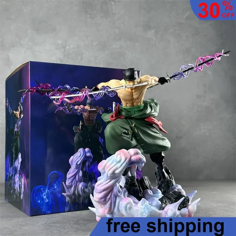 

24cm ONE PIECE Anime Figure Roronoa Zoro Double Headed Character Periphery Statue Collection Desktop Display Pvc Model Gift Toys