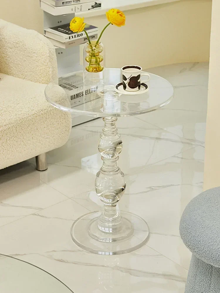 Acrylic Round Coffee Table for Living Room,Sofa Center,TV Side Tables,Balcony Lounge Tea Desks,Home Furniture,60cm Customized