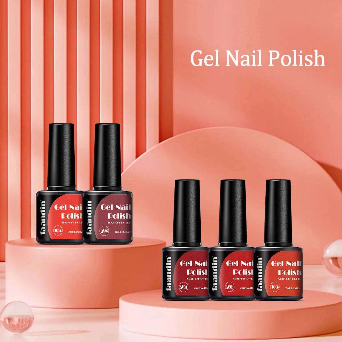 Faandin 3Pcs/Set 7ml*3 Pieces, Thicker Application for Better Results, Full Color, Solid Color Gel Nail Polish Set, Perfect Gift, Strong and Long-Lasting, Not Easy to Fade, Easy to Apply Removable Nail Polish Gel, Essential Item for Proms, Parties, Art Salons, Wholesale Nail Polish Gel for Nail Salons