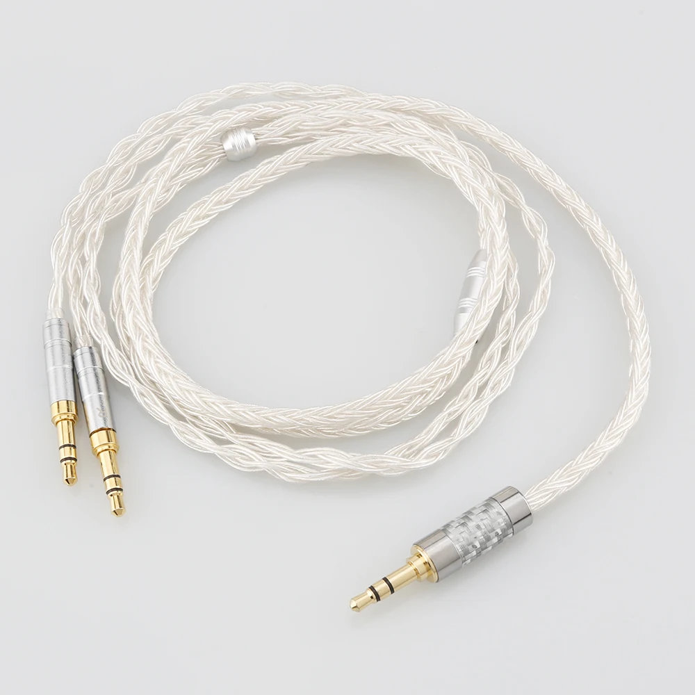 HiFi 16 Cores OCC Silver Plated Headphone Upgraded Cable for Denon AH-D600, AH-D7200, AH-D7100, Focal Elear Headphone