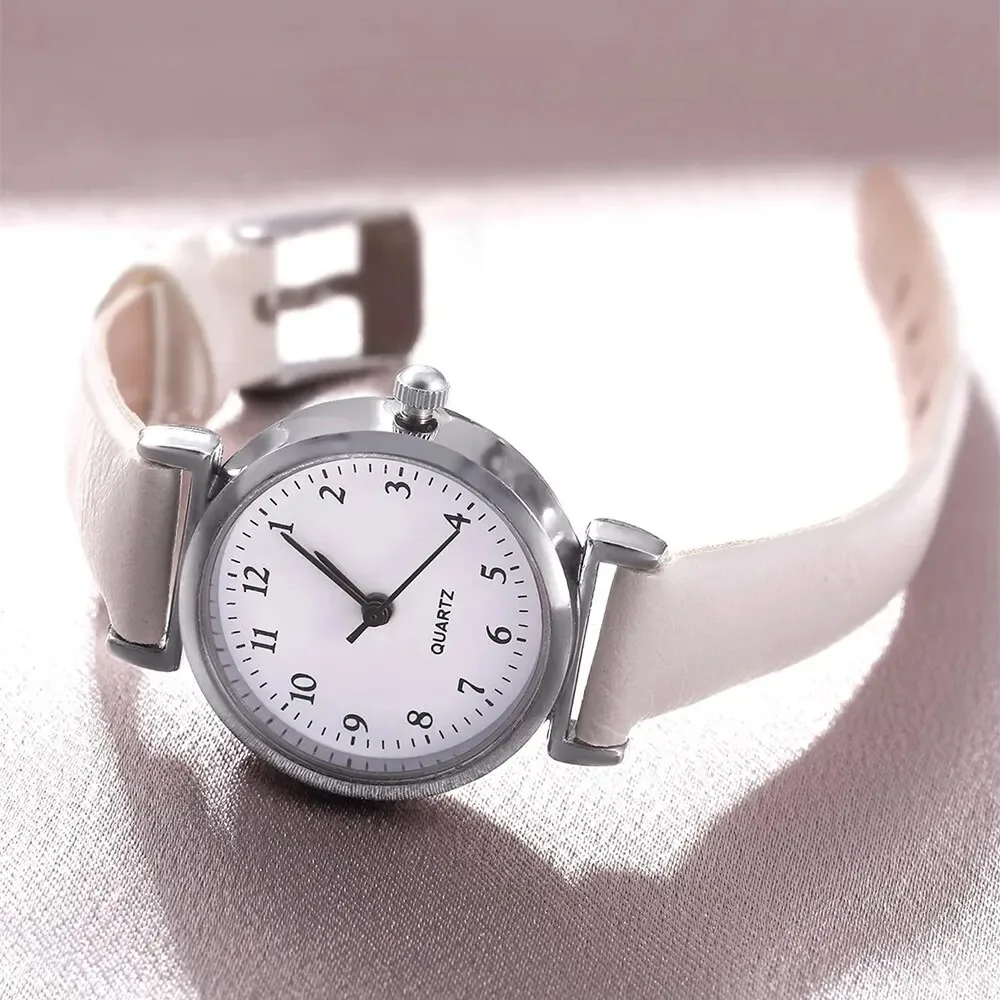 Luxury ladies bracelet quartz watch women watch bracelet set white dial simple leather luxury ladies watch