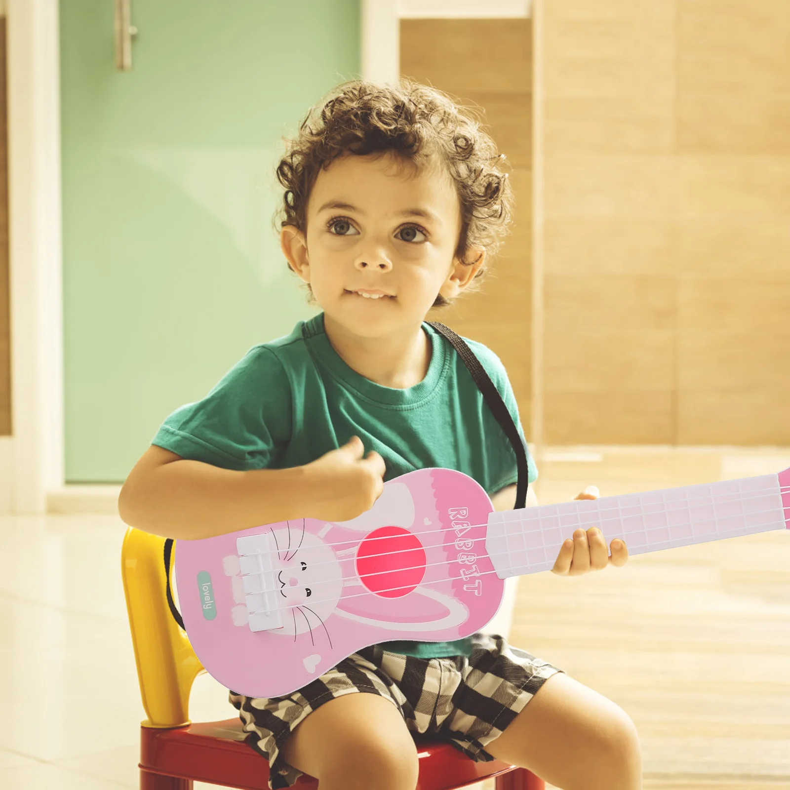 Gitarre für Kinder, Kinderspielzeug, Musikinstrument, Vintage-Stil, akustische Ukulele