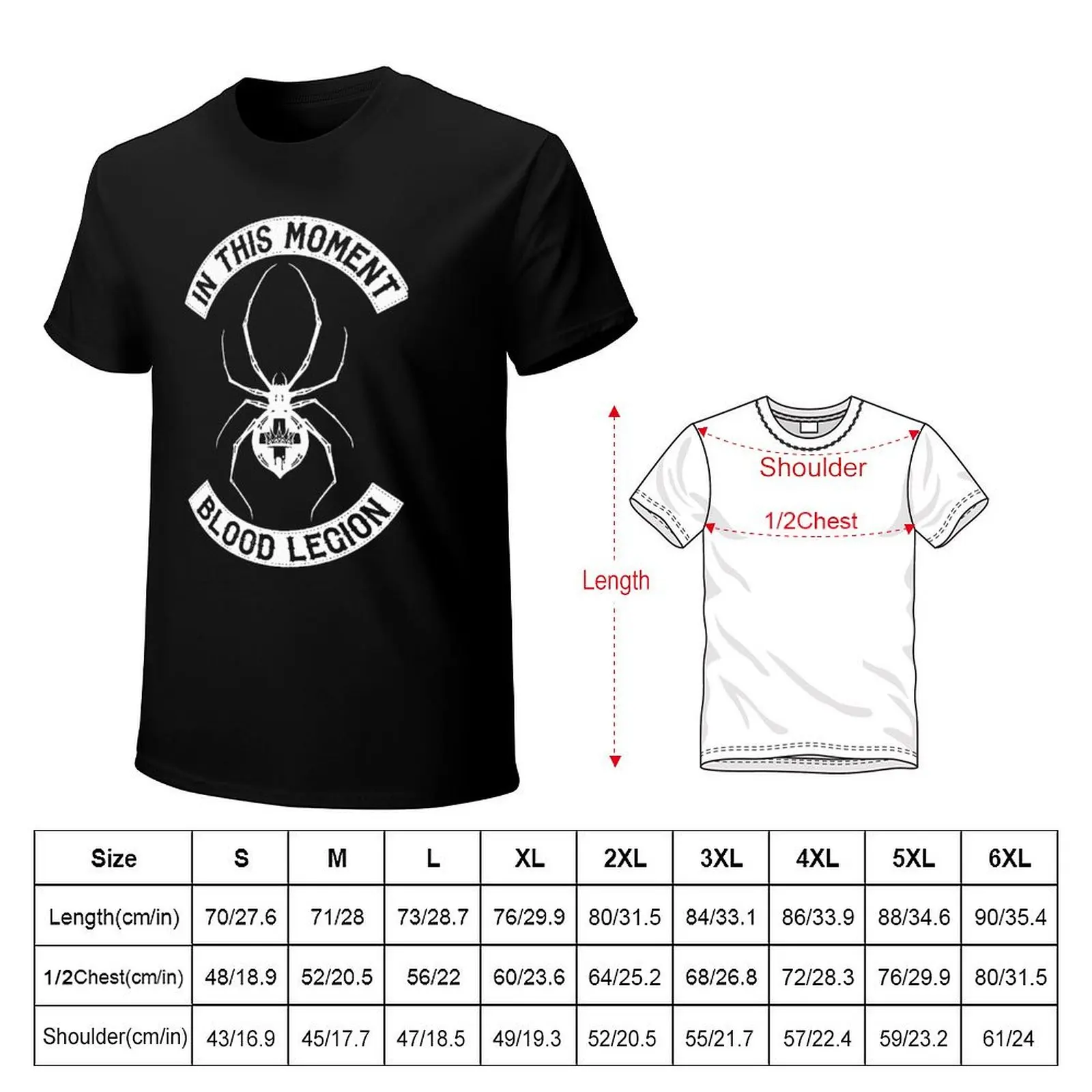 Black in This Moment Widow Mc Blood Legion T-Shirt Work Wear Lightweight Tee