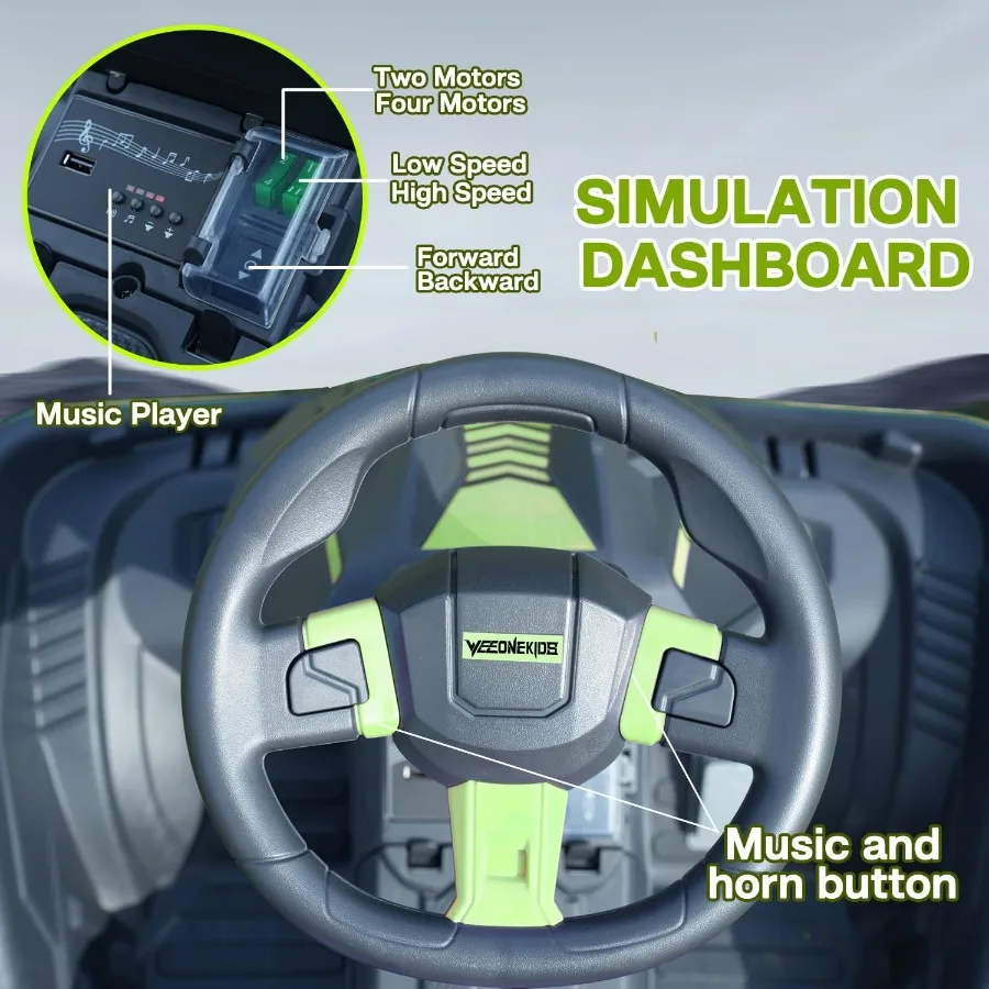 Giocattolo da corsa 24V per grande auto da corsa elettrica all'aperto con 4 motori robusti Altoparlante Bluetooth da 300W Batteria 24V 7AH Sedile regolabile G