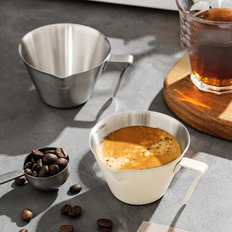 100 ML Coffee Extraction Cup Portable Measuring Cups with Scale Household Office Stainless Steel Ounce Cup Kitchen Tableware