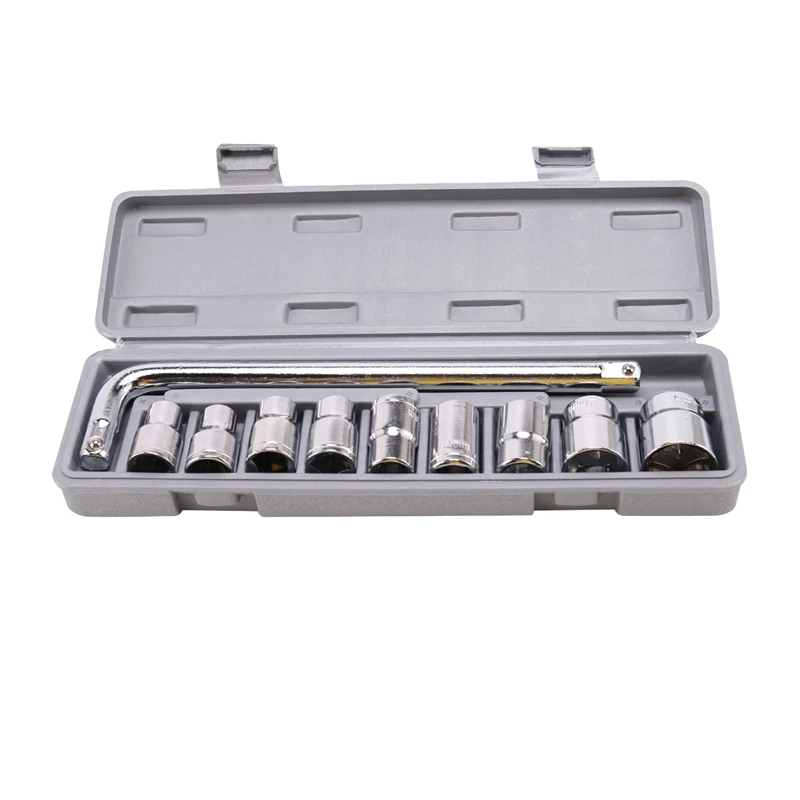 

10 Pcs 1/2 Socket Wrench Spanner Set Automobile Repair Tool Box Precision Sleeve Wrench Retail