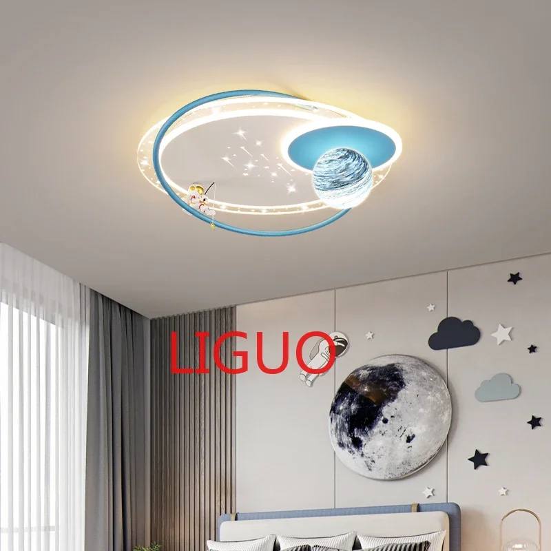

Nordic Modern Children's Ceiling Lamp LED Chandelier for Kid Room Home Decor Creative Planet Astronaut Design Bedroom Lighting