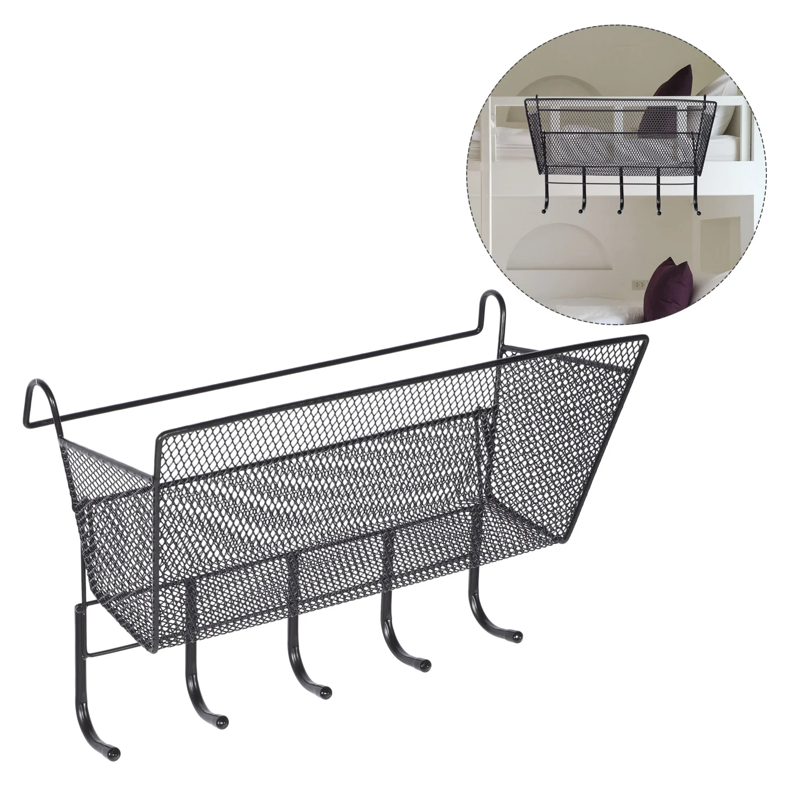 Student Bunk Bed over The Door Hanger Iron Storage Basket Wall Mounted Sundries Holder