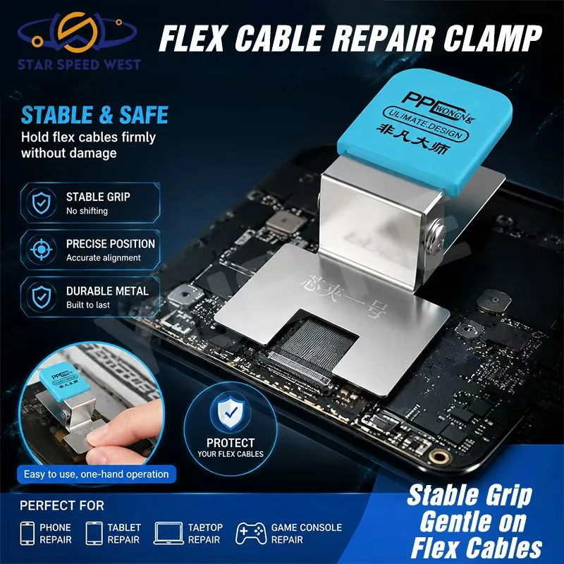 PPD Flex Cable Repair Clamp Stable Grip Gentle on Cables Precise Positioning Durable Metal Body for Phone Repair Hand Tools