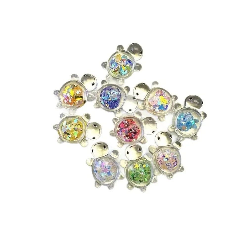 10pcs Vibrant Colorful Turtle Figurines Glow in The Dark DIY Crafts Mini Resin Animals Resin Ocean Animal Themed Glow Turtle