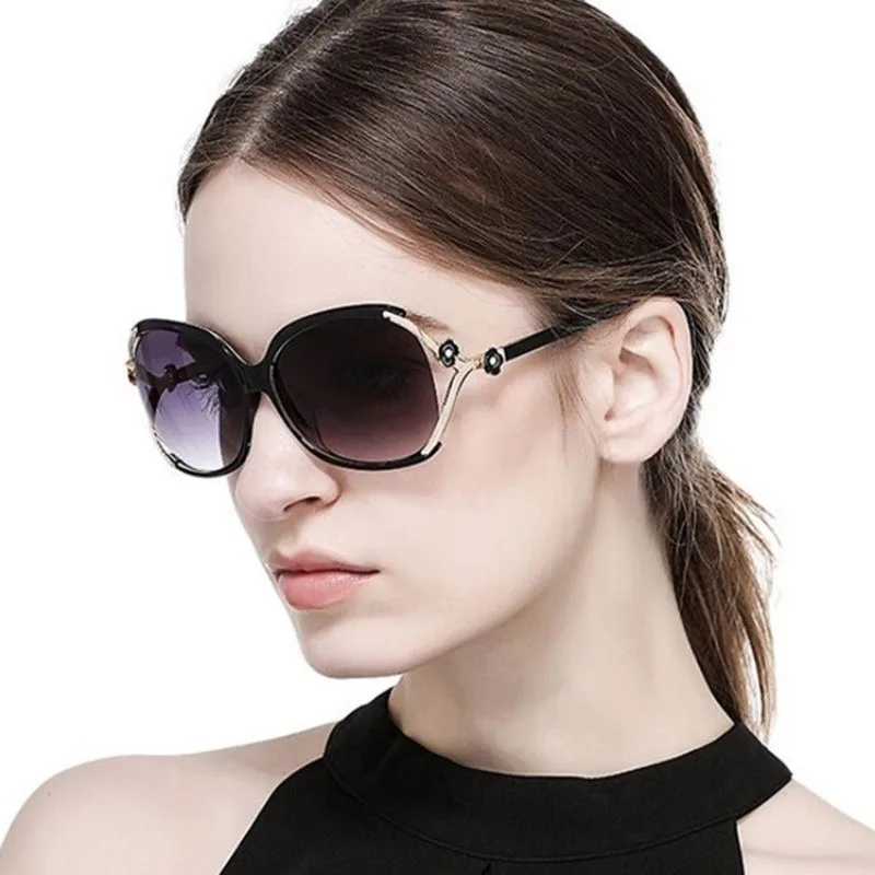 Modische Retro Luxusmarke Übergroße Quadratische Sonnenbrille für Damen Klassischer Großer Rahmen