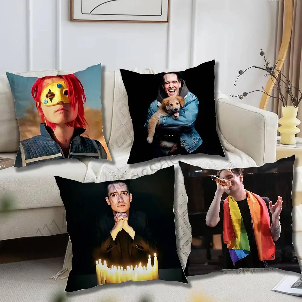 P-Panic At The Disco Pillow case Printed Polyester Throw Pillow Cover Decorative Sofa Cushion Pillowslip Home Decor