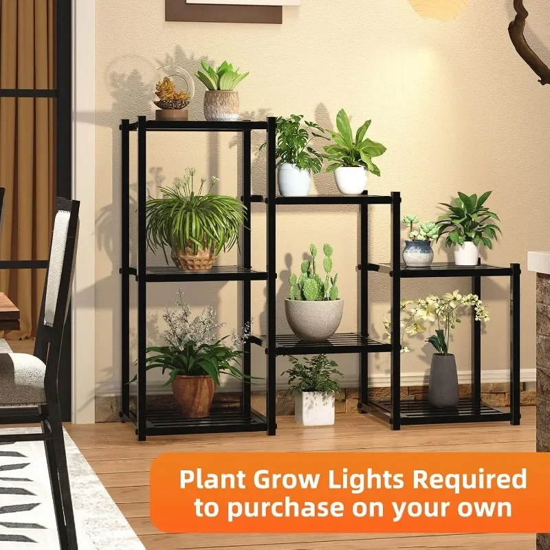 Plant Stand Indoor Outdoor, Heavy Duty Metal Waterproof 7 Tiered Plant Shelf for Multiple Flower Planter Holder