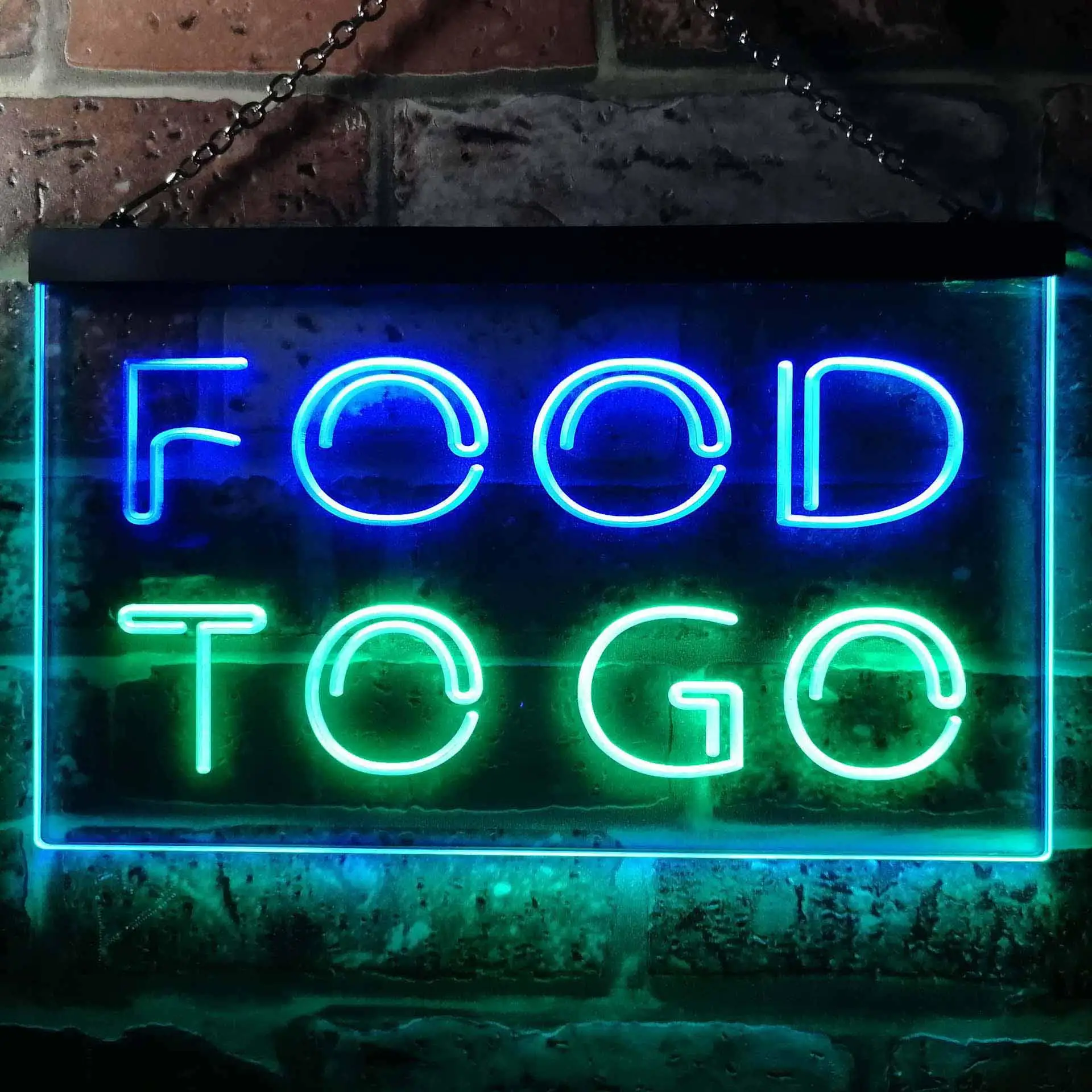 

ЇЖО К ГОРОМ. Двухцветная светодиодная неоновая вывеска Take Away st6-i0399