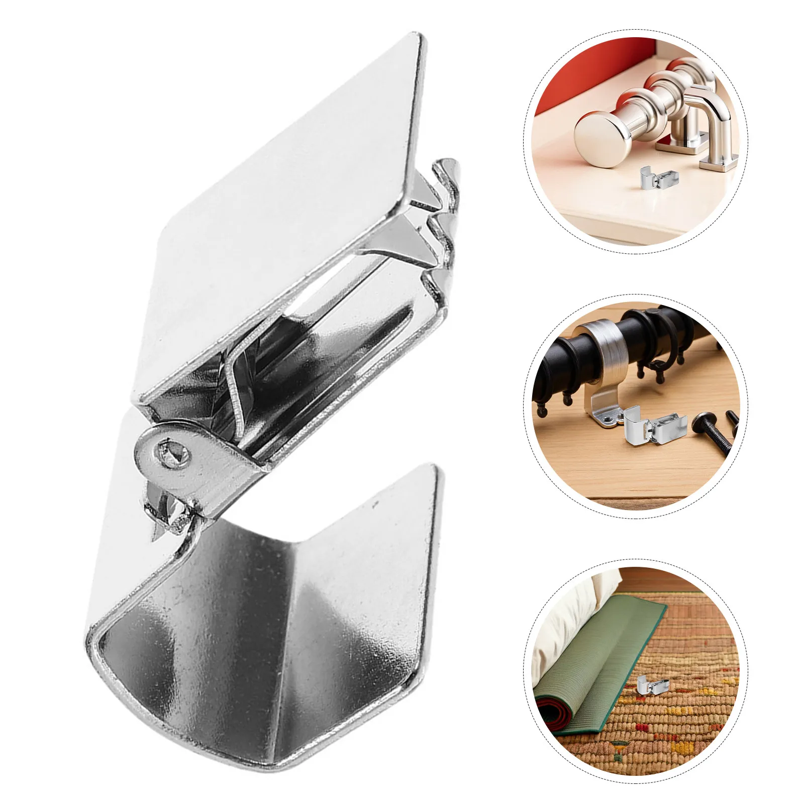 

5Pcs Silver Steel Rug Holder Clamps Carpet Curtain Clips Tapestry Quilt Display Grippers for Home Office Bathroom Mat Hanging