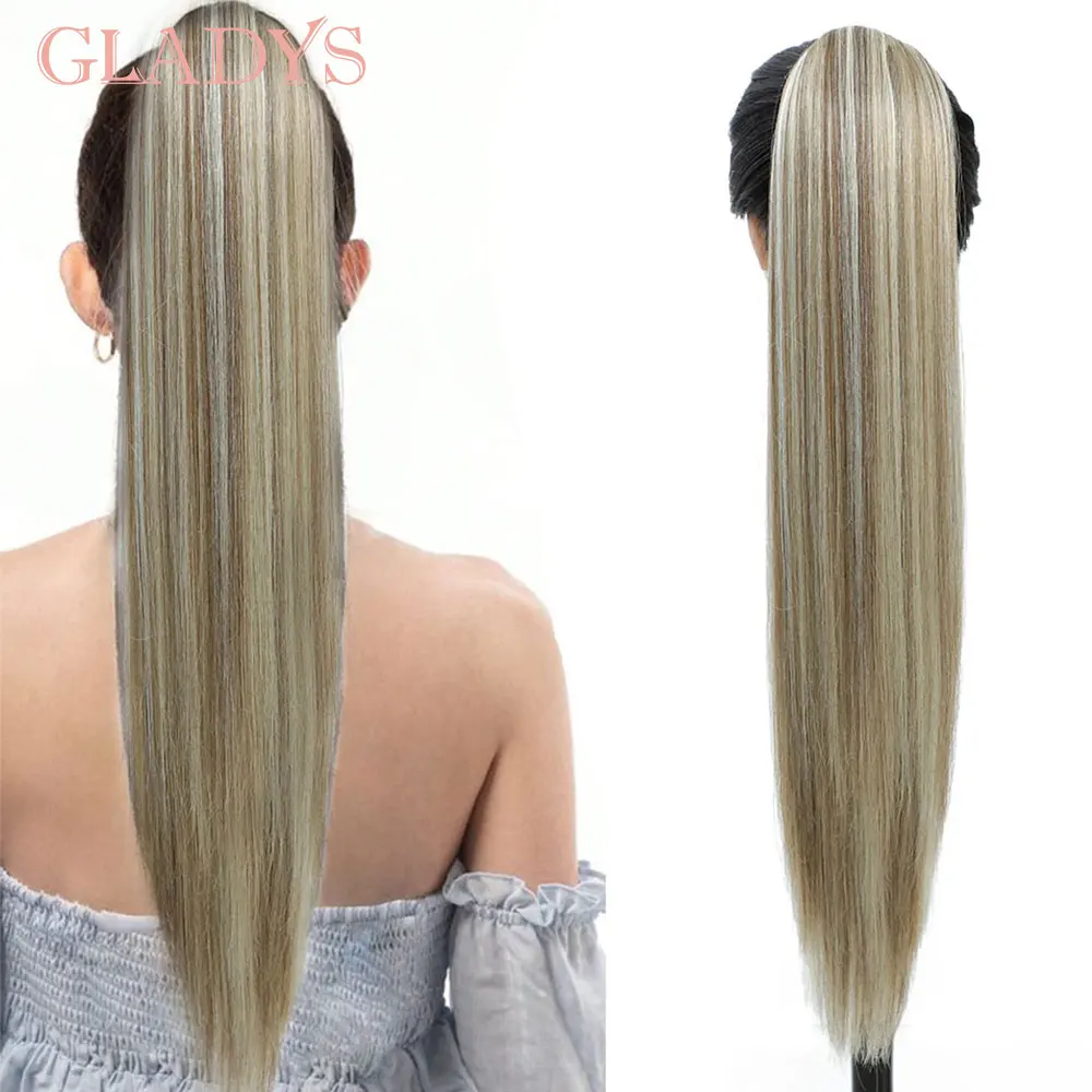 

Прямой хвостик Gladys 28 дюймов, наращивание хвоста на шнурке, 35 А, подсветка 8-12H24, 180 г, синтетический термостойкий хвостик, шиньон