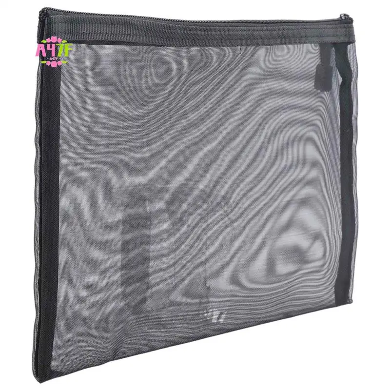 

A47F-12 Pieces Mesh Bags Black Mesh Zipper Pouch Makeup Bags Cosmetic Travel Organizer Bags Pencil Case