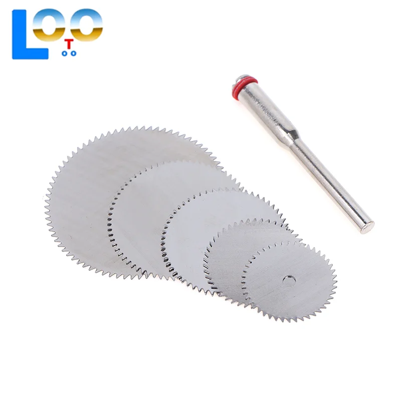 6Pcs/set Stainless Steel Slice Metal Cutting Disc With 1 Mandre For Rotary Tools 16 18 22 25 32mm Cutting Disc Hand Tools