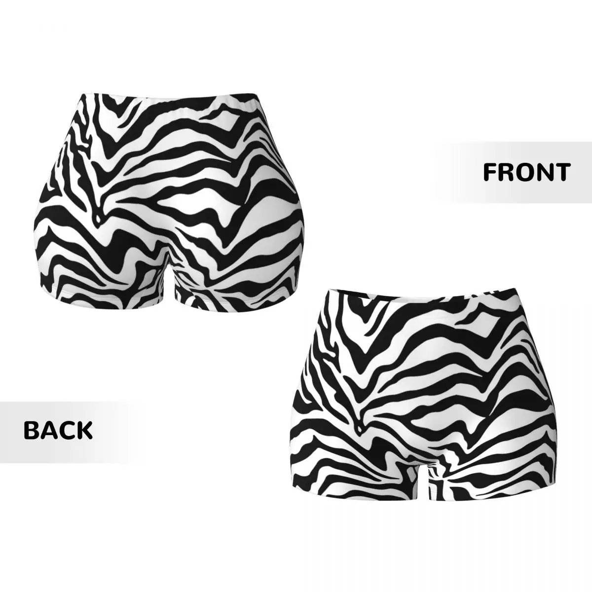 Aangepaste Zebraprint Dames Gym Workout Hardloopshorts Atletische Volleybal Biker Yoga Shorts