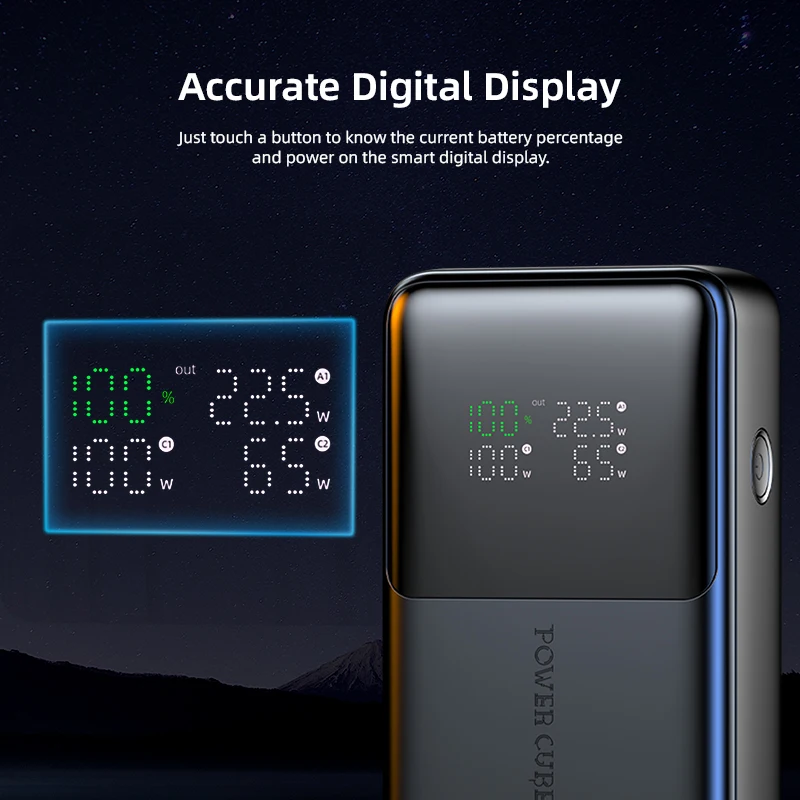 VYVYLABS 20000mAh CCC قوة البنك 100 واط شاشة ديجيتال شحن سريع Powerbank بطارية خارجية محمولة مع كابل آيفون 17 #3