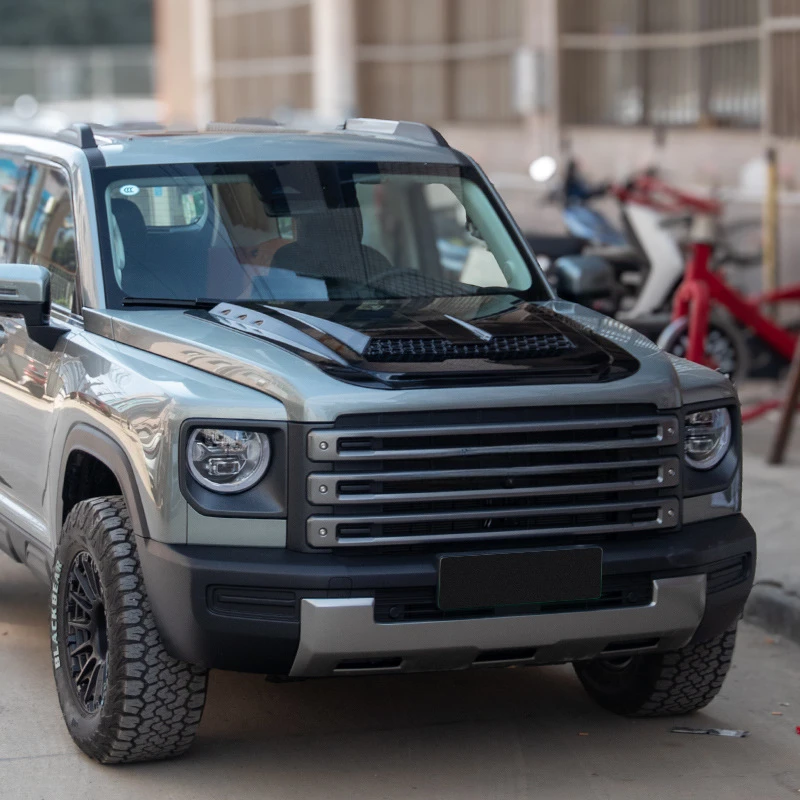 هافال رابتور غطاء المحرك المخصص تعديل جزء ملصق مزخرفة الحجر الرملي وهمية مدخل هواء مظهر تعديل خاص #5