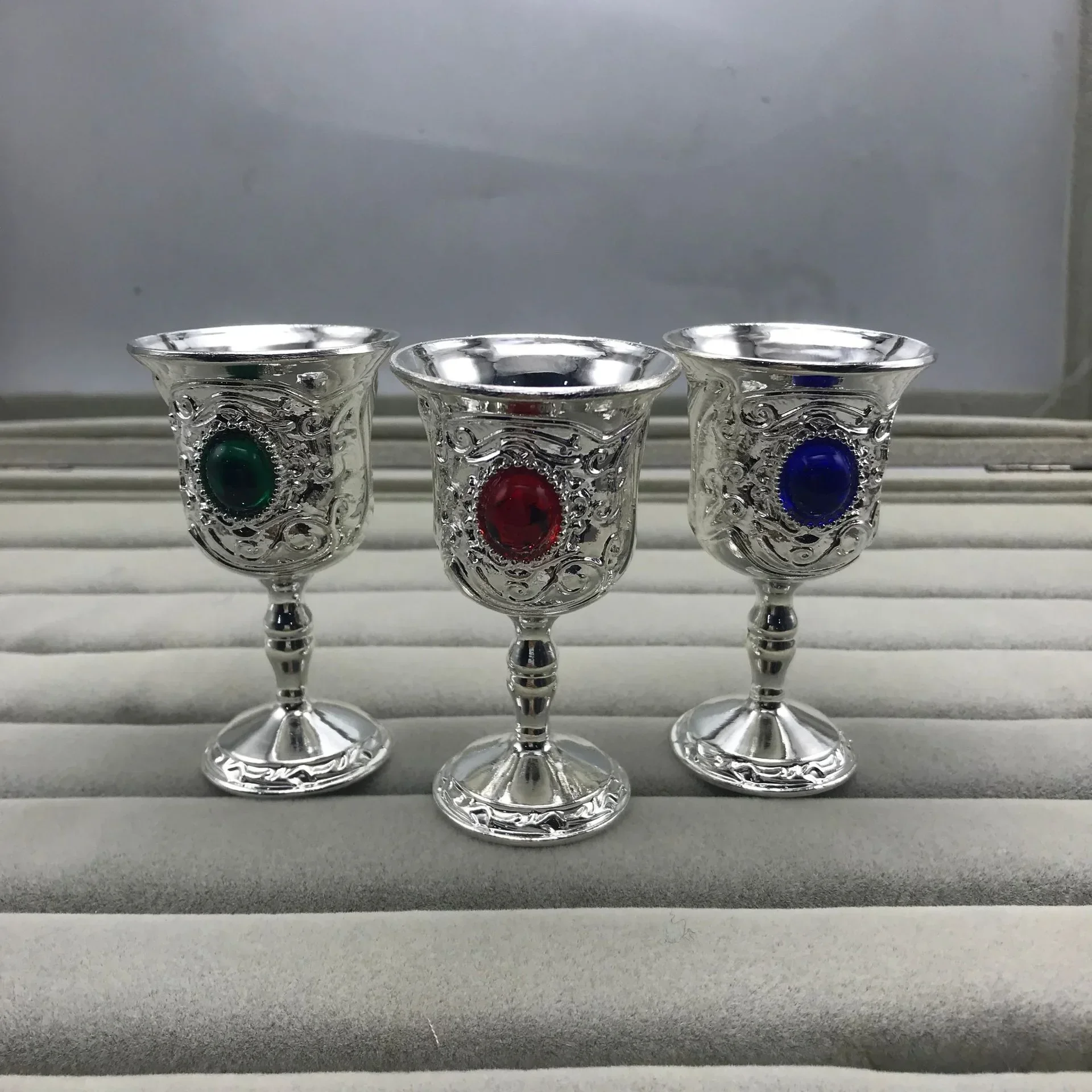 Wine Glass for Consecrate Wine Goblet Propitiate Water Cup White Brass Copper Essential Buddhist Articles for Magic Buddha Altar