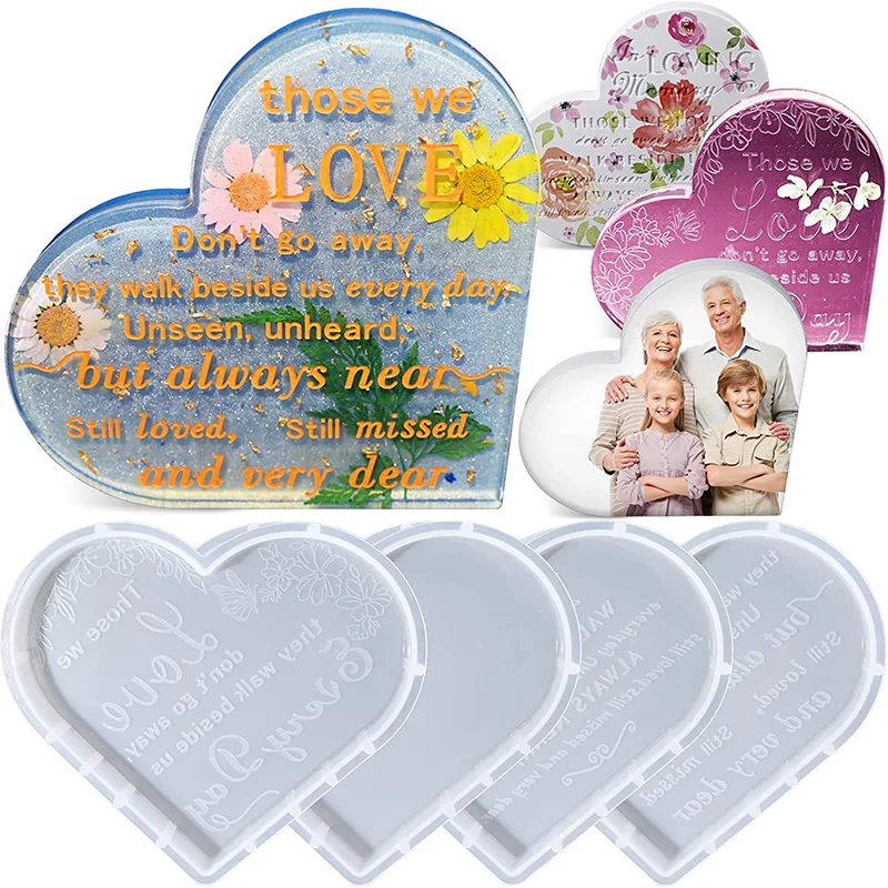 DIY Love Heart Hanging Photo Frame Silicone Moulds Resin Ornament Casting Molds Handmade Desktop Decoration Crafts Making Tools