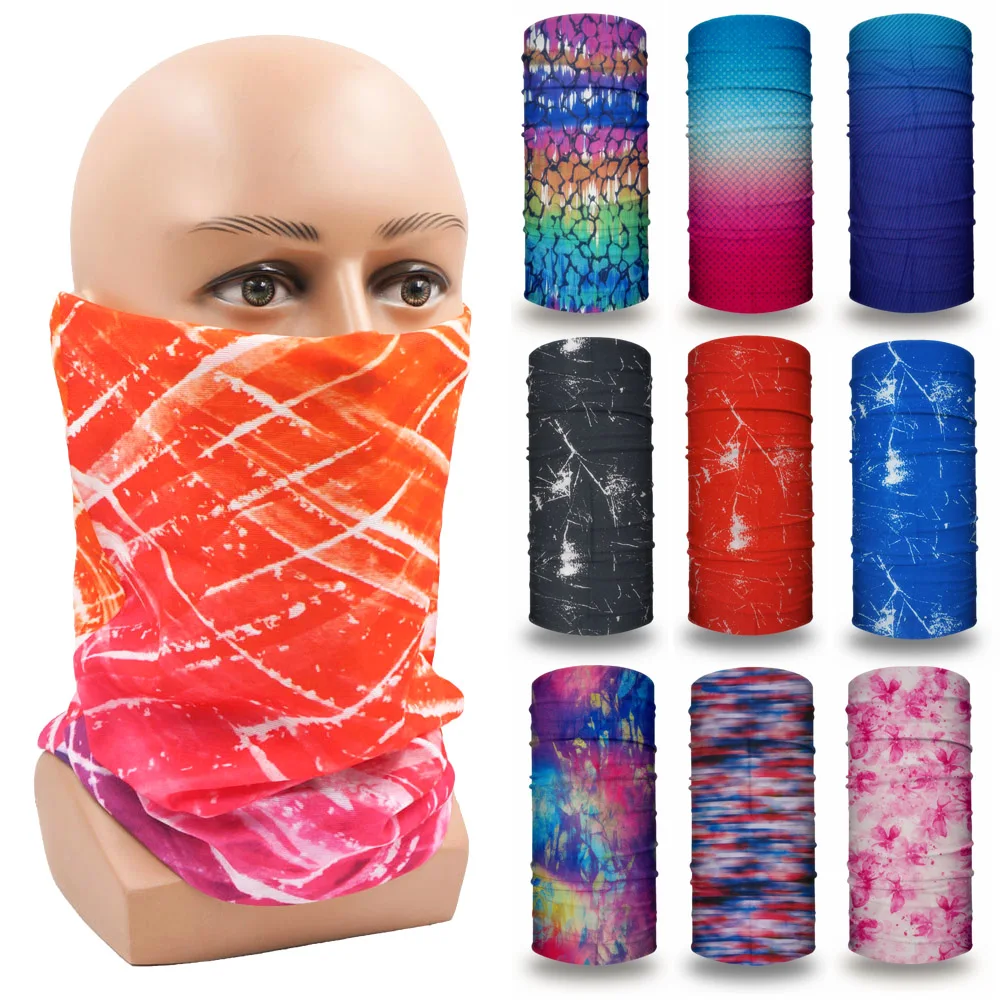 Colorful Printing Face Bandana Headband Art Painting Hiking Neck Gaiter Warmer Seamless Tube Covering Cycling Fishing Headscarf