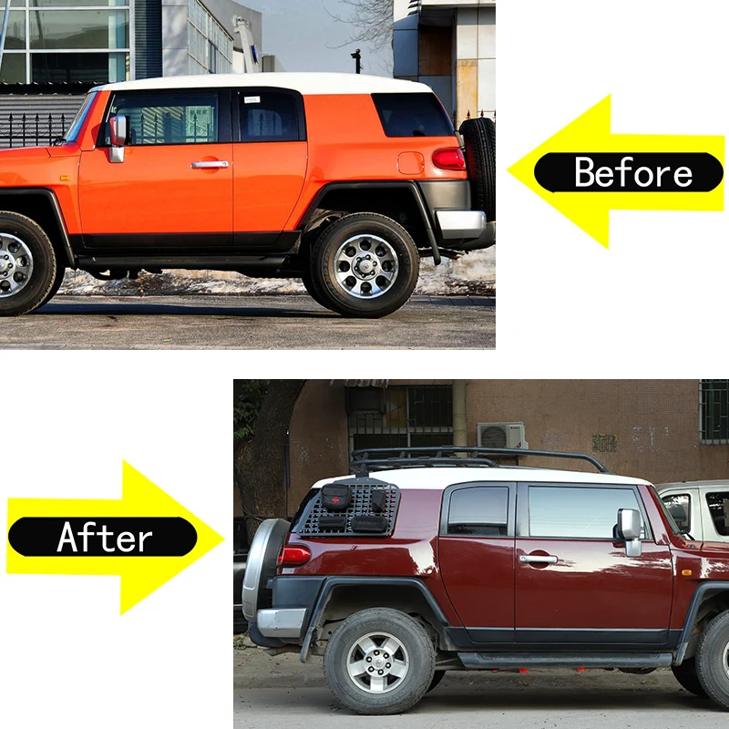 For Toyota FJ Cruiser 2007-2021 Aluminum Alloy Trunk Side Window Storage Rack Tail Storage Frame Collect Expansion Accessories