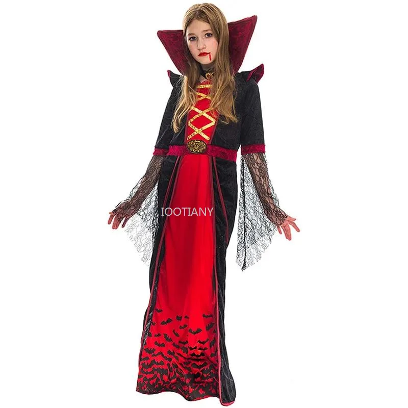 

New Horror Vampire Play Costume Girls Disguise Party Uniforms Halloween Kids Costumes Stage Performance Costumes Cosplay Clothes