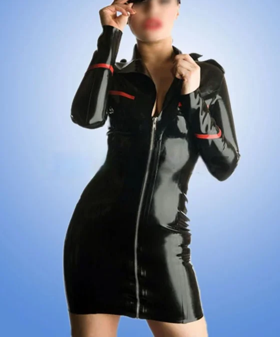 

Women's Latex Police Dress Army Uniform Dress