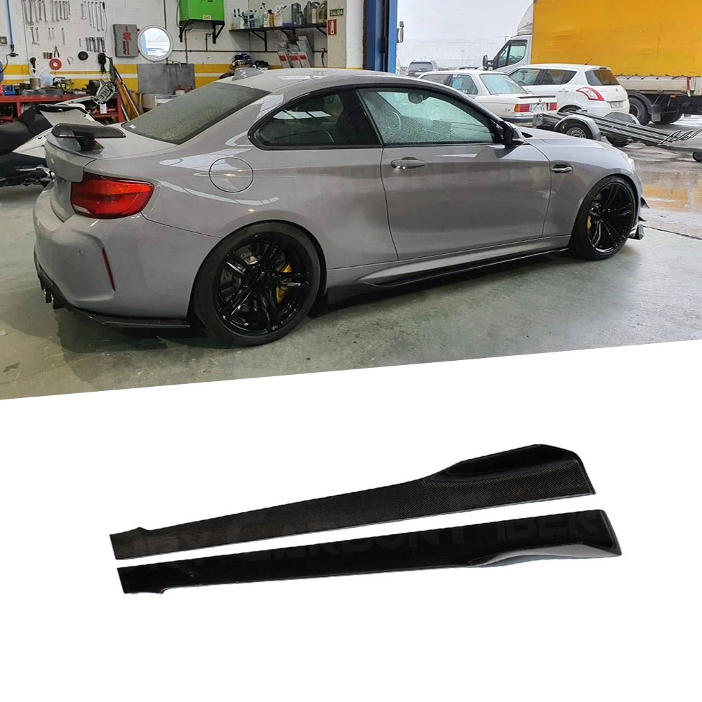 2Pcs Car Side Skirts for BMW 6 Series F06 Side Door Bumper Skirts Prodection Carbon Fiber/ PP Material