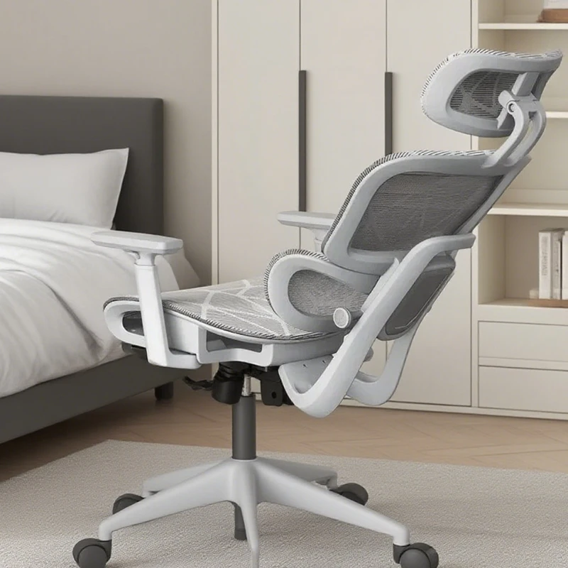 Silla de oficina ergonómica, respaldo alto, silla de escritorio de malla, soporte Lumbar ajustable, reposacabezas, reposabrazos, Bureaustoel, suministros para el hogar