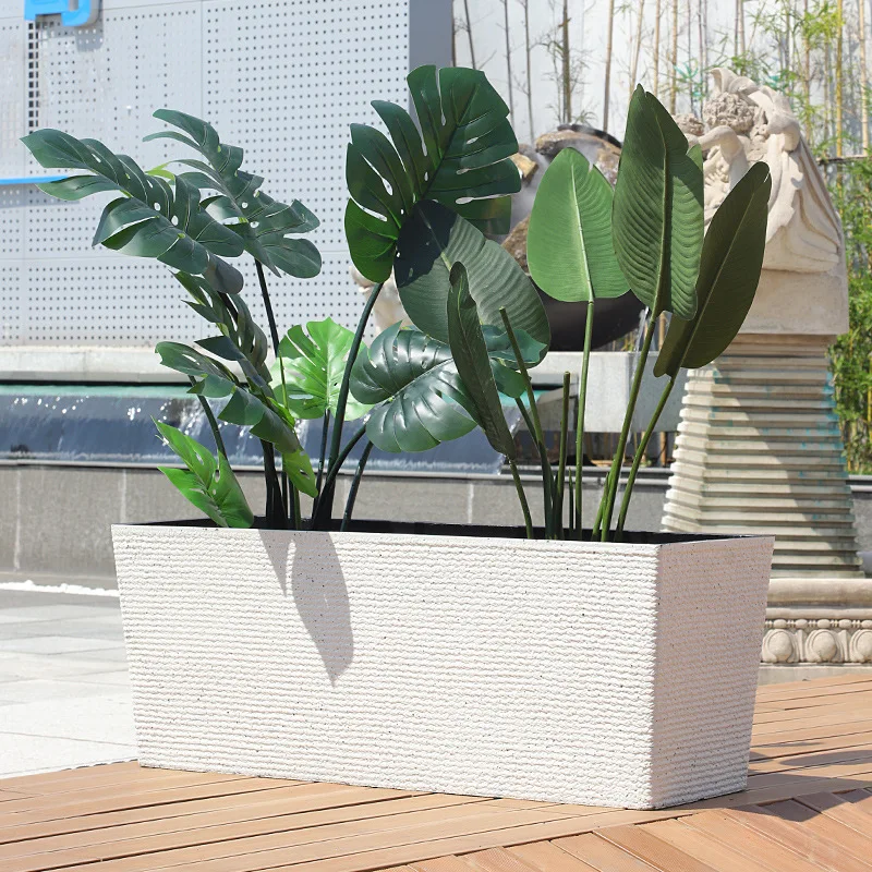 特大長方形厚プラスチック製プランターポット屋外ガーデンバルコニー用蓮、睡蓮、野菜、花の植栽容器