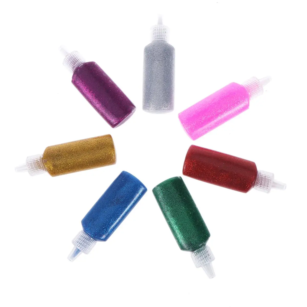 

7 pcs Glitter Glue Kids Craft Kits Children Painting Liquid Glue for Card Wooden Crafts Multicolor Supplies