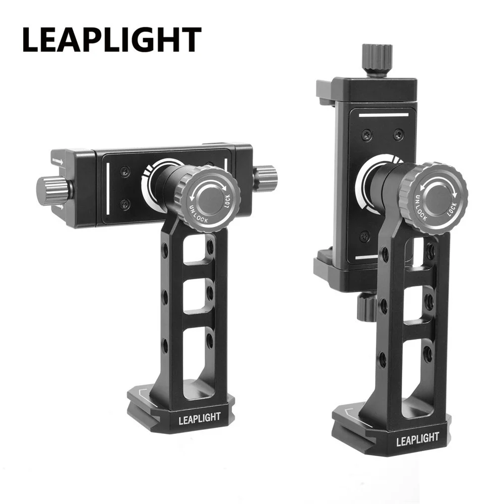 LEAPLIGHT Metal Phone Holder Clamp W 360 Ballhead Cold Shoe Arca Smartphone Tripod Mount for Iphne 16 15 14 Mic Light Magic Arm