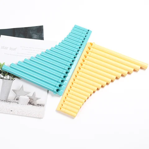 18 Pipes Pan Flute C Key Beginner-Friendly Instrument with Enhanced Mouthpiece Design for Easy Play with 2 Removable Pipes