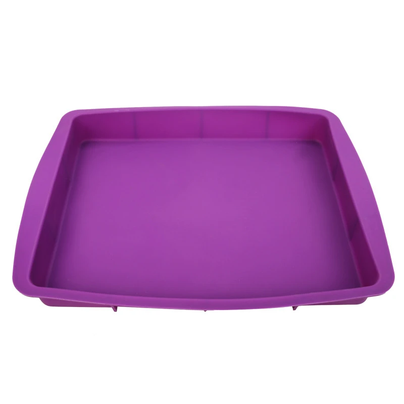 Molde de silicona para pastel de Fondant de 32,5x25,5 CM, molde para horno microondas, molde rectangular antiadherente para Pizza, molde decorativo para pastel de silicona E718