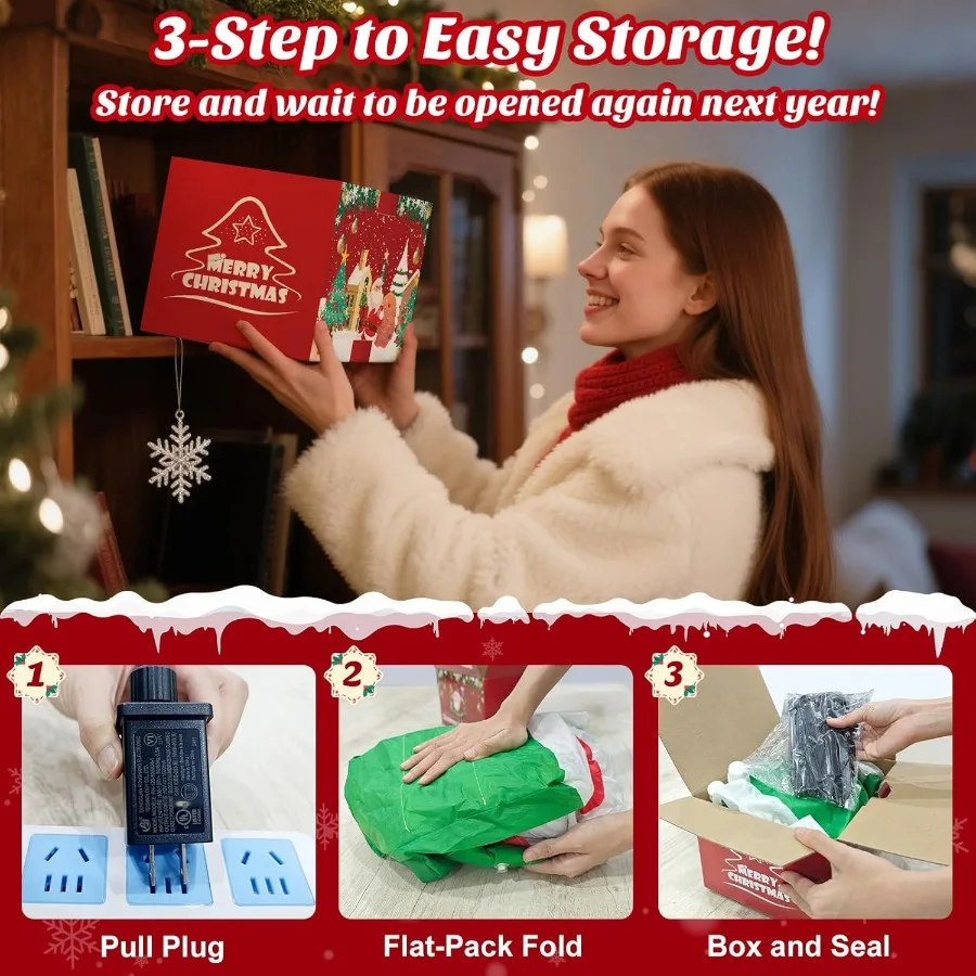 8 قدم عيد الميلاد نفخ ثلج الديكور في الهواء الطلق المدمج في أضواء LED الملونة عيد الميلاد نفخ رجل الثلج مع صندوق هدية ضربة U