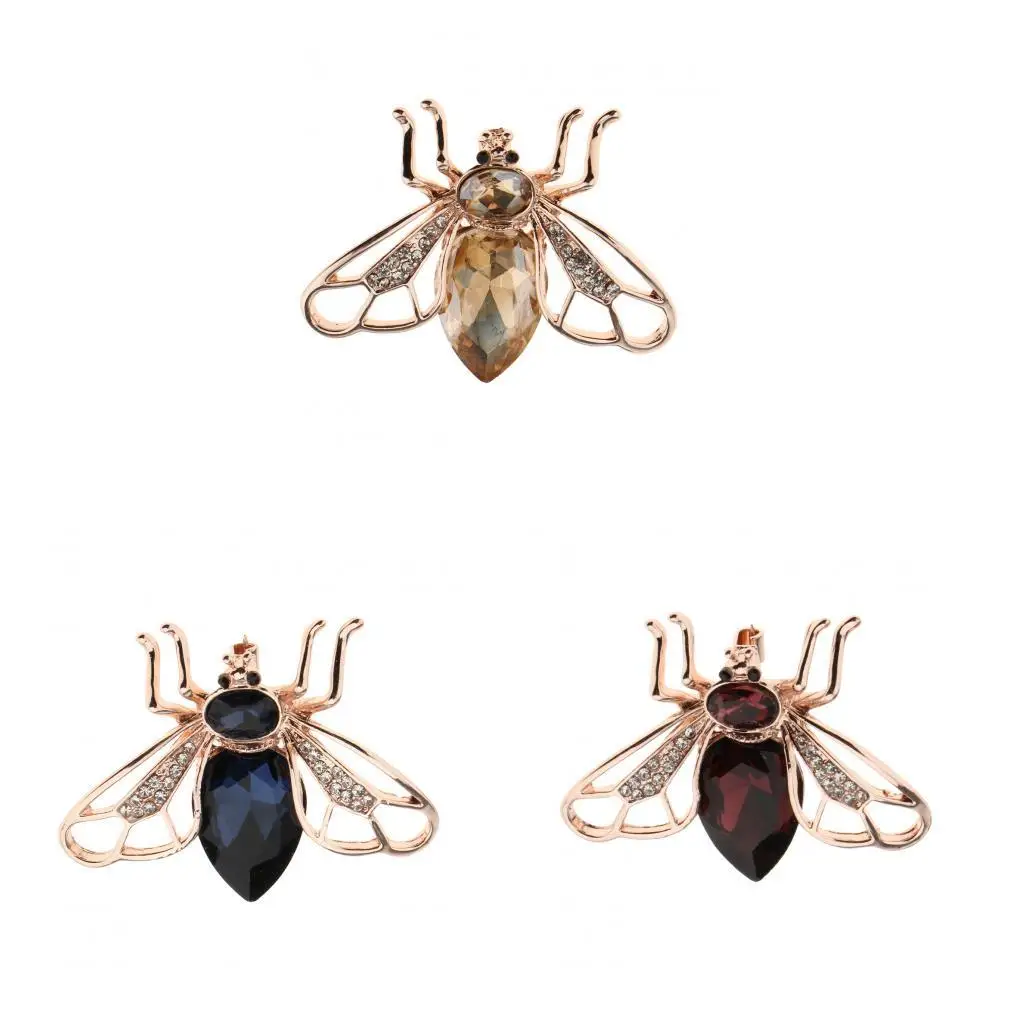 Fashion Honeybee Insect Crystal Rhinestone Brooch Pin Women Wedding Jewelry